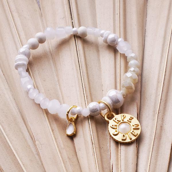 WhiteSands GoldShiny, Edelstein Armband